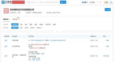 品牌煥新，智行未來 吉利旗下“吉氪智能”正式更名為“綠色吉行”